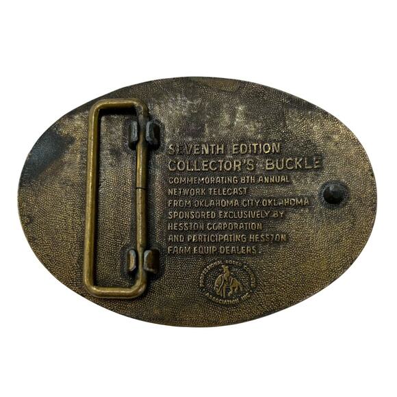 1981 Hesston National Finals Rodeo NFR Collectors Rodeo Cowboy Belt Buckle - Picture 2 of 3